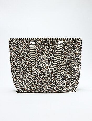 Borsa shopper trapuntata con motivo indiano