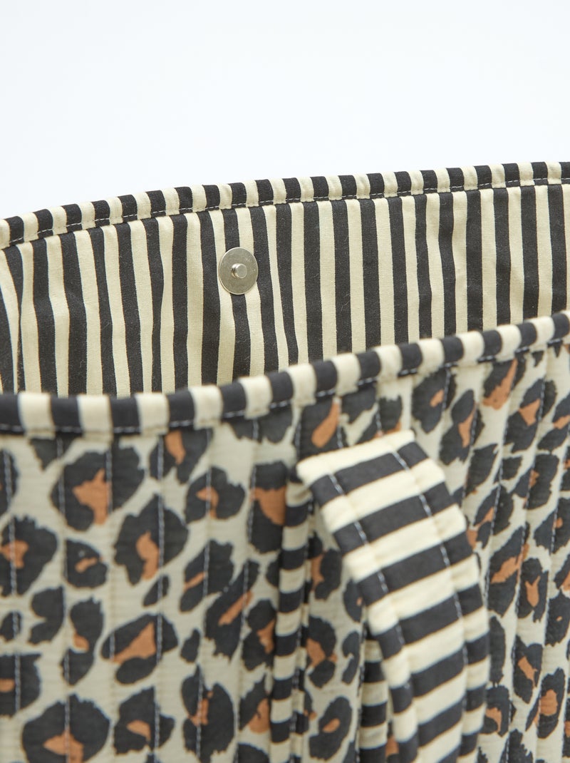 Borsa shopper trapuntata con motivo leopardato Marrone - Kiabi