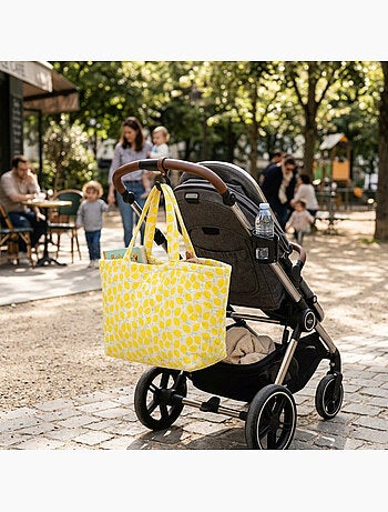 Borsa tote in garza di cotone trapuntata con stampa - SAUTHON
