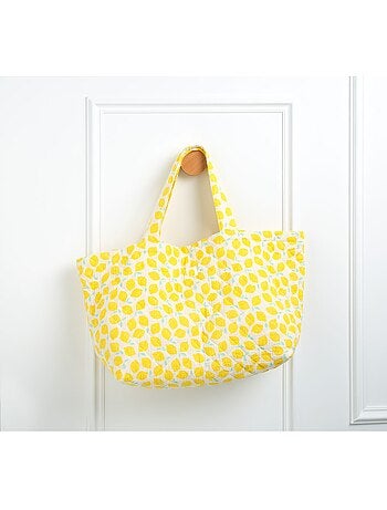 Borsa tote in garza di cotone trapuntata con stampa - SAUTHON