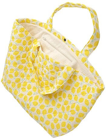 Borsa tote in garza di cotone trapuntata con stampa - SAUTHON