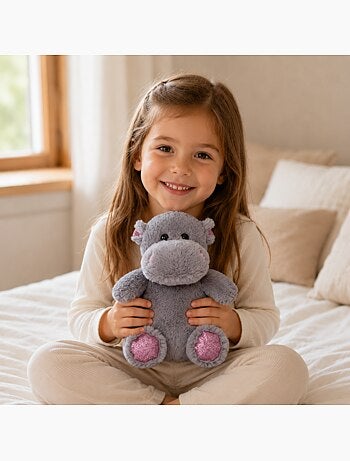 Borsa termica peluche 2 in 1 a forma di ippopotamo