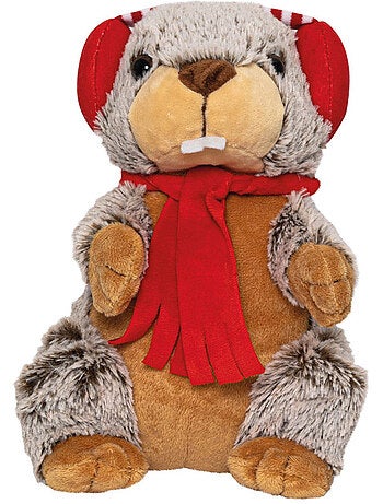 Borsa termica peluche 2 in 1 a forma di marmotta