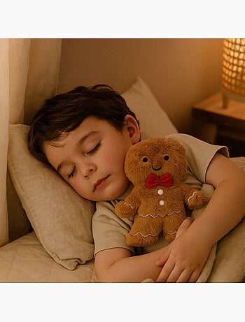 Borsa termica peluche 2 in 1 a forma di omino di pan di zenzero