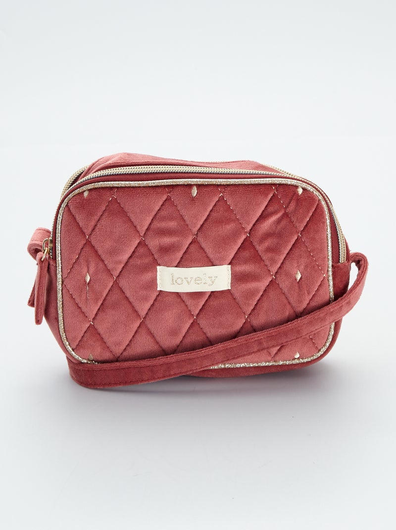 Borsa Mamma Trapuntata Linea Pastello Rosa - In Ecopelle, Chiusura A Zip