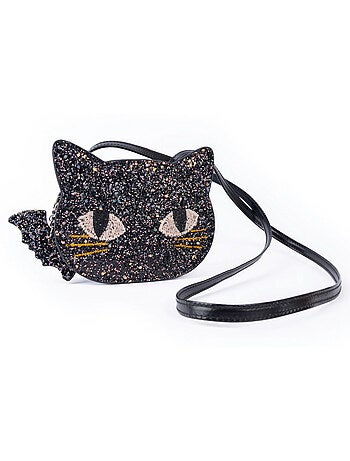 Borsetta per bambina con gatto nero glitterato | Great Pretenders