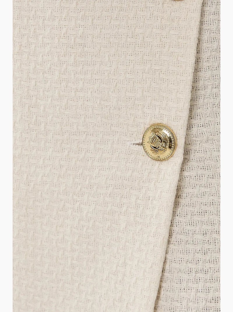 Bottone dettagliato tweed corto hiccup Bianco - Kiabi