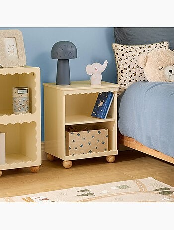 Bouli comodino beige a 2 livelli per bambini 40x30x50,5 cm