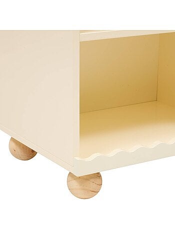 Bouli comodino beige a 2 livelli per bambini 40x30x50,5 cm