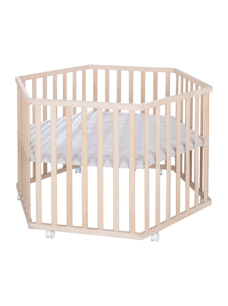 Box bebè esagonale minimalista in legno massello Lil Planet – Roba Beige - Kiabi