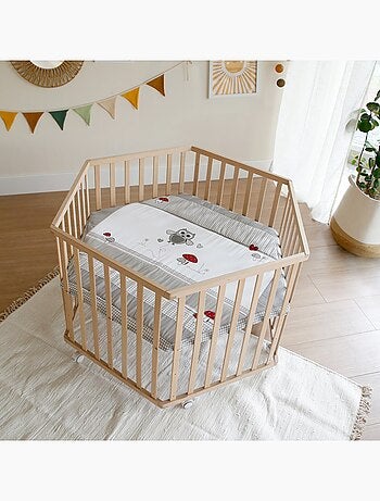 Box bebè esagonale minimalista in legno naturale Adam & Eule – Roba