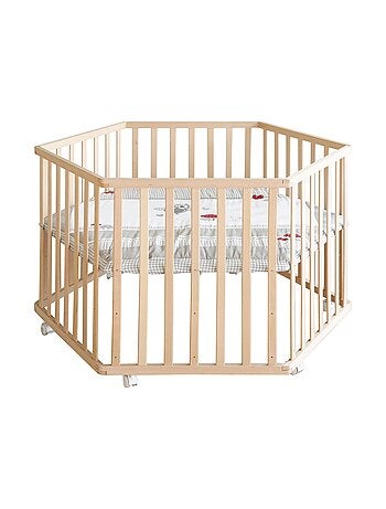 Box bebè esagonale minimalista in legno naturale Adam & Eule – Roba