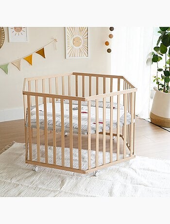 Box bebè esagonale minimalista in legno naturale Adam & Eule – Roba