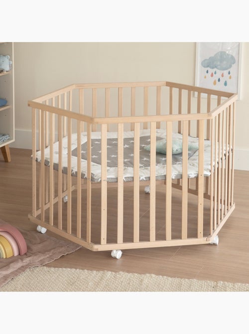 Box bebè esagonale minimalista in legno naturale Little Stars – Roba - Kiabi