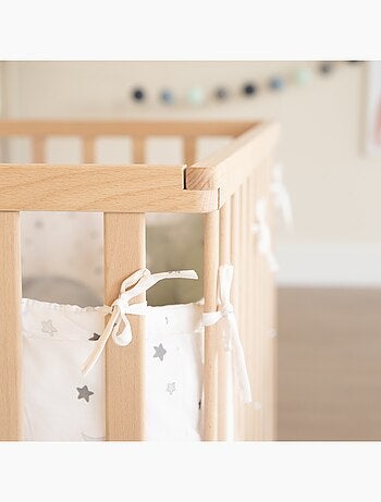 Box bebè minimalista 75×100 cm con tappeto Sternenzauber grigio – Roba