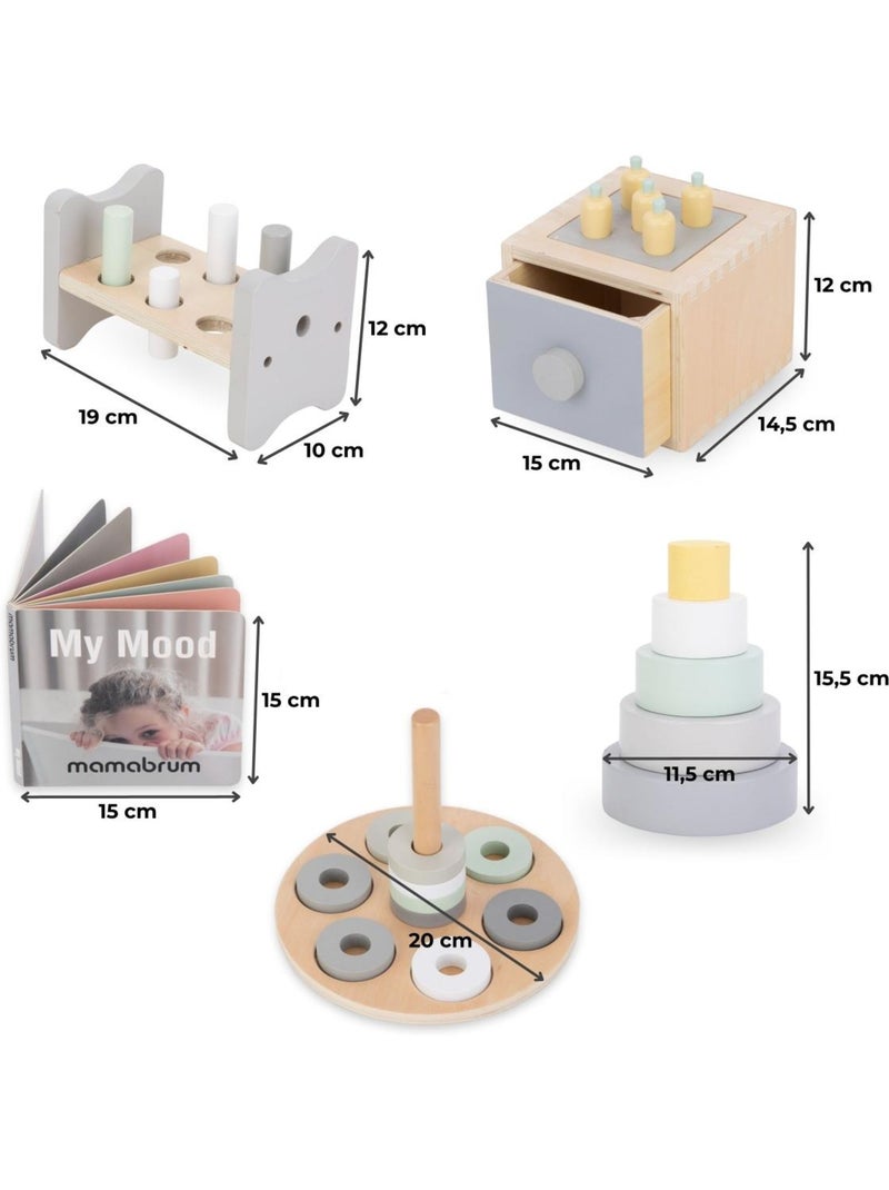 Box educativo montessori legno 6 giocattoli apprendimento mamabrum N/D - Kiabi