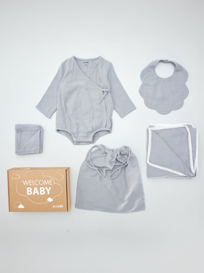 Box nascita 'Welcome Baby' - 5 pezzi GRIGIO - Kiabi