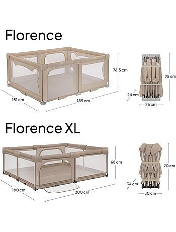 Box Neonati Grande LIONELO Florence - Montaggio Rapido - Ampio Spazio - Borsa