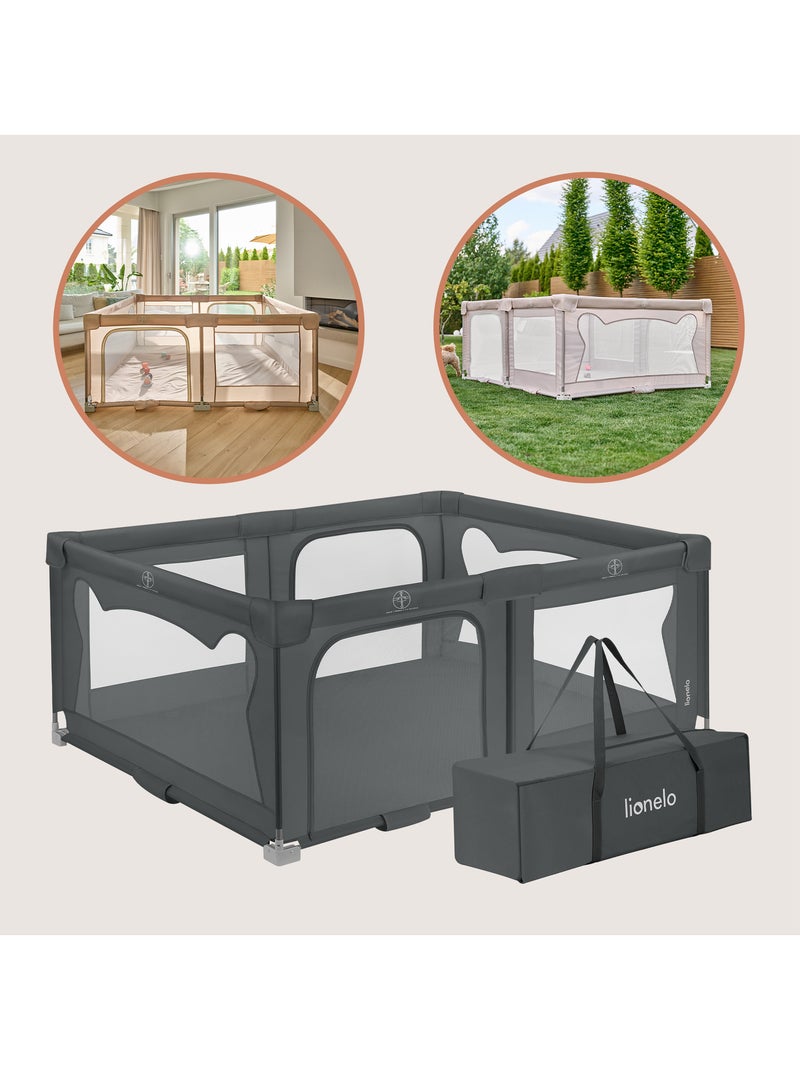 Box Neonati Grande LIONELO Florence - Montaggio Rapido - Ampio Spazio - Borsa Grigio - Kiabi