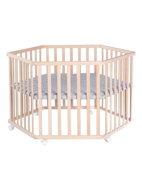 Box per bambini esagonale mobile in faggio massello bio + tappeto impermeabile "Roba Cosiplay" - Kiabi