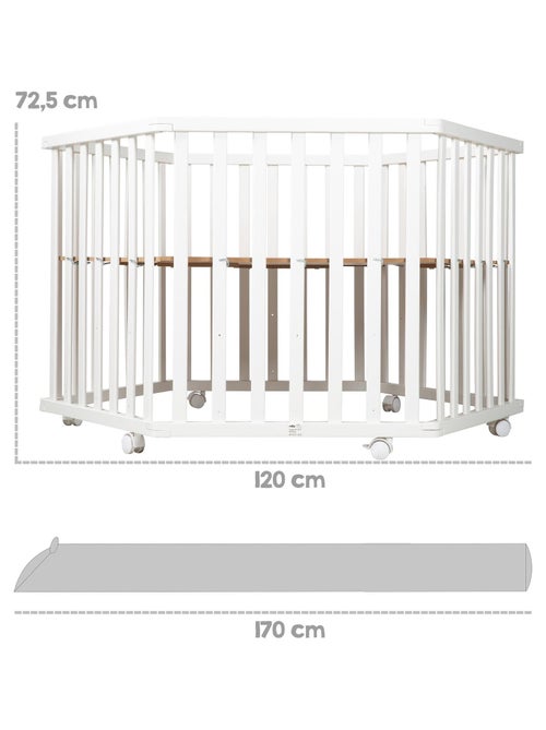 Box per bambini esagonale mobile in legno con tappeto impermeabile e cuscino paracolpi – Roba Style - Kiabi