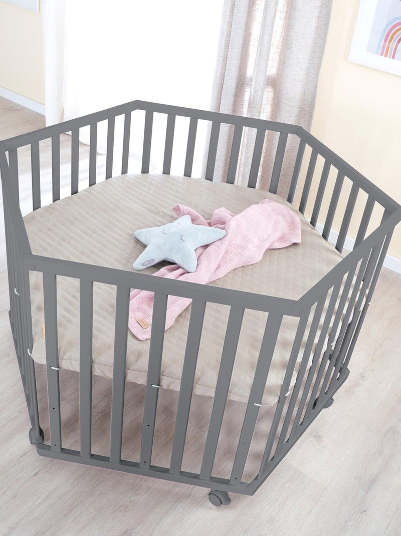 Box per bambini esagonale + tappeto impermeabile in pelle vegana lusso – ROBA "Luxe" Grigio antracite - Kiabi