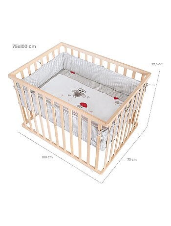 Box per bambini in faggio massello bio + tappeto "Adam & Eule" + ruote – ROBA