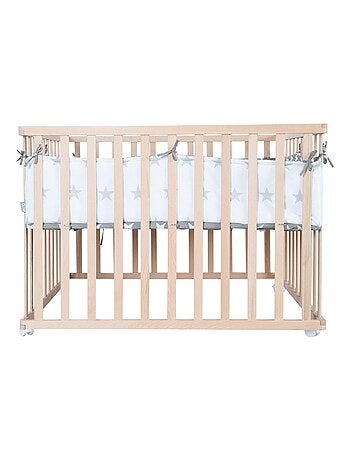 Box per bambini in legno massello regolabile + tappeto quadrato stellato "Little Stars" – ROBA