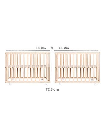 Box per bambini in legno massello regolabile + tappeto quadrato stellato "Little Stars" – ROBA