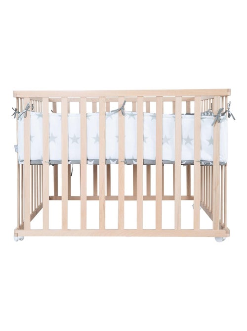 Box per bambini in legno massello regolabile + tappeto quadrato stellato "Little Stars" – ROBA - Kiabi