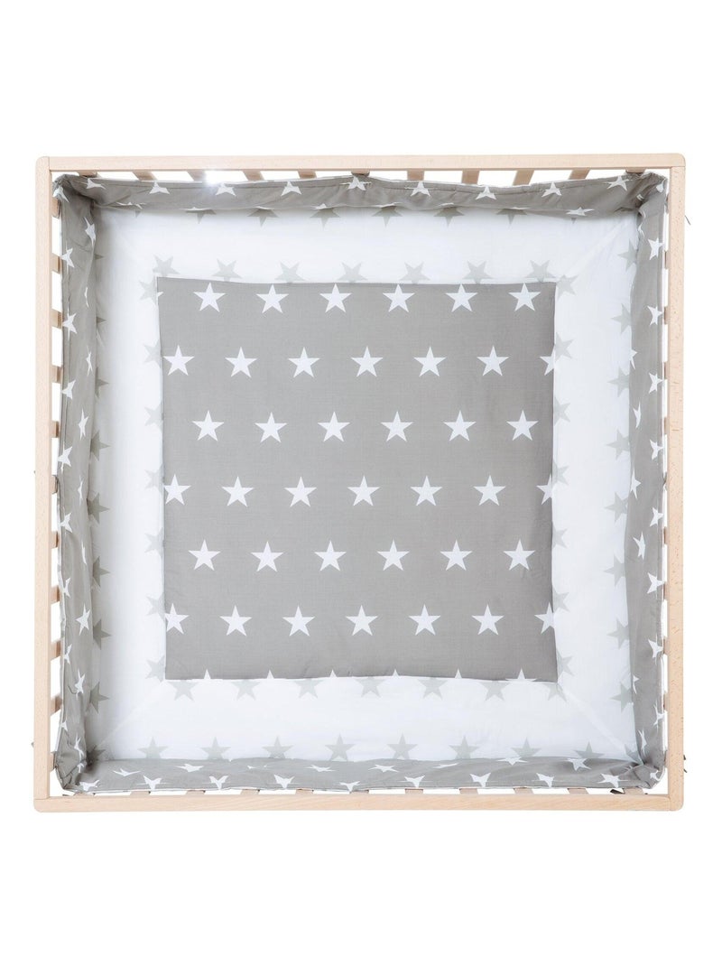 Box per bambini in legno massello regolabile + tappeto quadrato stellato "Little Stars" – ROBA Marrone chiaro - Kiabi