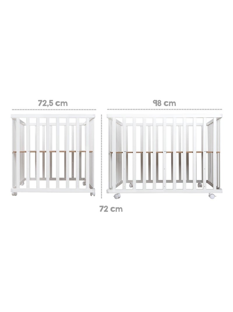 Box per bambini in legno + tappeto "Adam & Eule" + ruote – ROBA Bianco Grigio - Kiabi