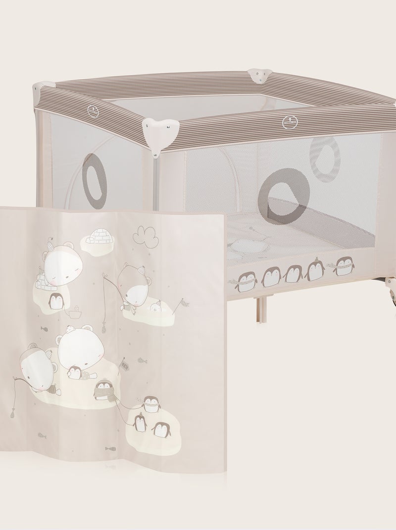 Box per bambini LIONELO Bonnie - 100x96 cm - Materasso confortevole - Ruote - Borsa per il trasporto Beige - Kiabi