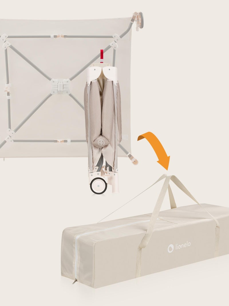 Box per bambini LIONELO Bonnie - 100x96 cm - Materasso confortevole - Ruote - Borsa per il trasporto Beige - Kiabi