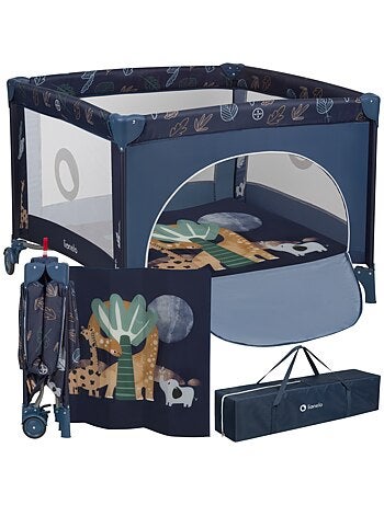 Box per bambini LIONELO Bonnie - 100x96 cm - Materasso confortevole - Ruote - Borsa per il trasporto