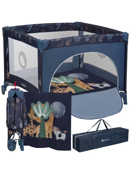 Box per bambini LIONELO Bonnie - 100x96 cm - Materasso confortevole - Ruote - Borsa per il trasporto - Kiabi Box per bambini LIONELO Bonnie - 100x96 cm - Materasso confortevole - Ruote - Borsa per il trasporto - Kiabi