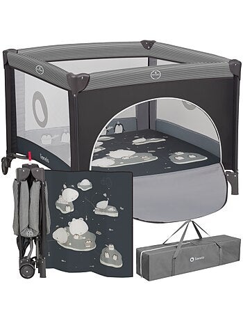 Box per bambini LIONELO Bonnie - 100x96 cm - Materasso confortevole - Ruote - Borsa per il trasporto