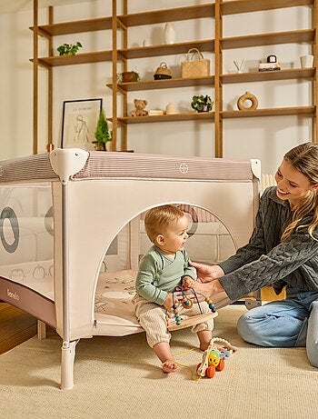 Box per bambini LIONELO Bonnie - 100x96 cm - Materasso confortevole - Ruote - Borsa per il trasporto