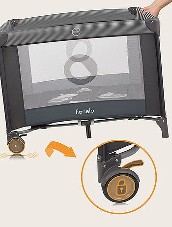 Box per bambini LIONELO Bonnie - 100x96 cm - Materasso confortevole - Ruote - Borsa per il trasporto