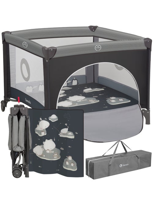 Box per bambini LIONELO Bonnie - 100x96 cm - Materasso confortevole - Ruote - Borsa per il trasporto - Kiabi Box per bambini LIONELO Bonnie - 100x96 cm - Materasso confortevole - Ruote - Borsa per il trasporto - Kiabi