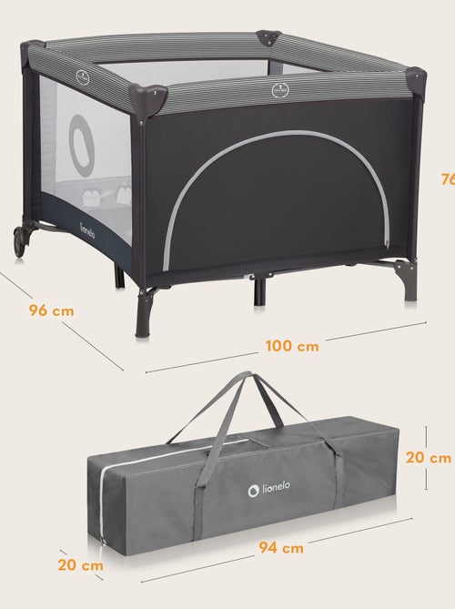 Box per bambini LIONELO Bonnie - 100x96 cm - Materasso confortevole - Ruote - Borsa per il trasporto - Kiabi Box per bambini LIONELO Bonnie - 100x96 cm - Materasso confortevole - Ruote - Borsa per il trasporto - Kiabi