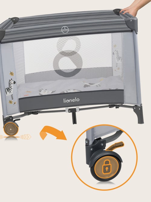 Box per bambini LIONELO Bonnie - 100x96 cm - Materasso confortevole - Ruote - Borsa per il trasporto - Kiabi Box per bambini LIONELO Bonnie - 100x96 cm - Materasso confortevole - Ruote - Borsa per il trasporto - Kiabi