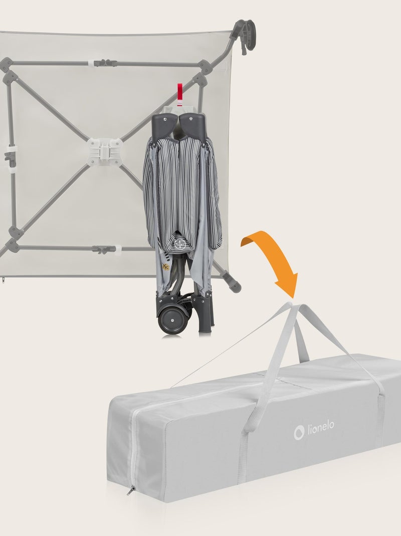 Box per bambini LIONELO Bonnie - 100x96 cm - Materasso confortevole - Ruote - Borsa per il trasporto Grigio grigio - Kiabi