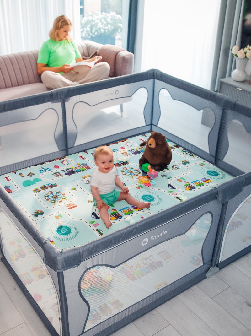 Box per bambini LIONELO Willow con materassino - 187 x 207 cm - Buon isolamento del pavimento - Mate Beige - Kiabi