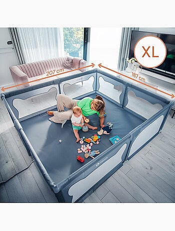 Box per bambini LIONELO Willow con materassino - 187 x 207 cm - Buon isolamento del pavimento - Mate