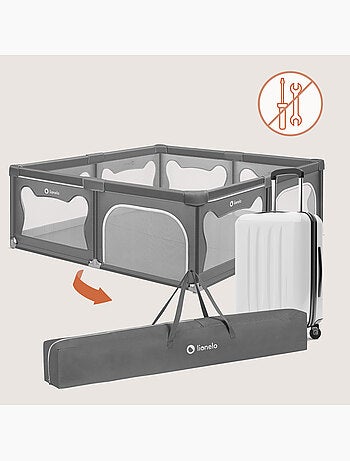 Box per bambini LIONELO Willow con materassino - 187 x 207 cm - Buon isolamento del pavimento - Mate