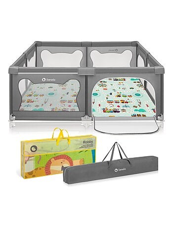 Box per bambini LIONELO Willow con materassino - 187 x 207 cm - Buon isolamento del pavimento - Mate