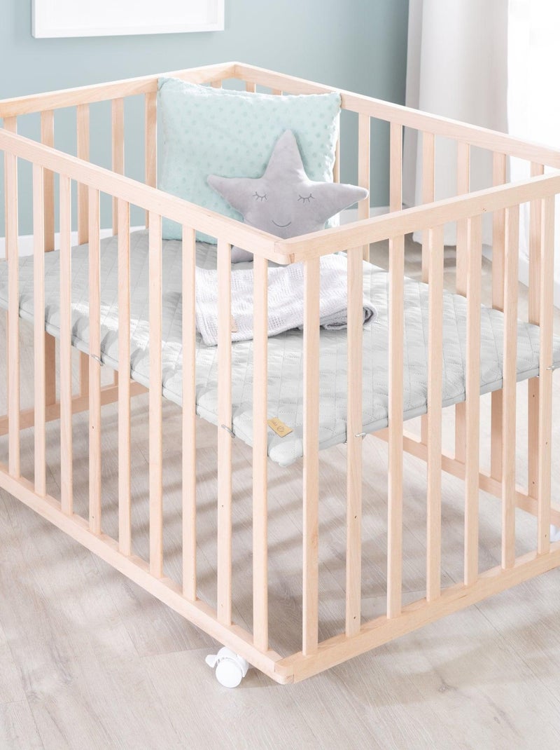 Box per bambini mobile in faggio massello bio con tappeto impermeabile – "Roba Style" Marrone chiaro - Kiabi