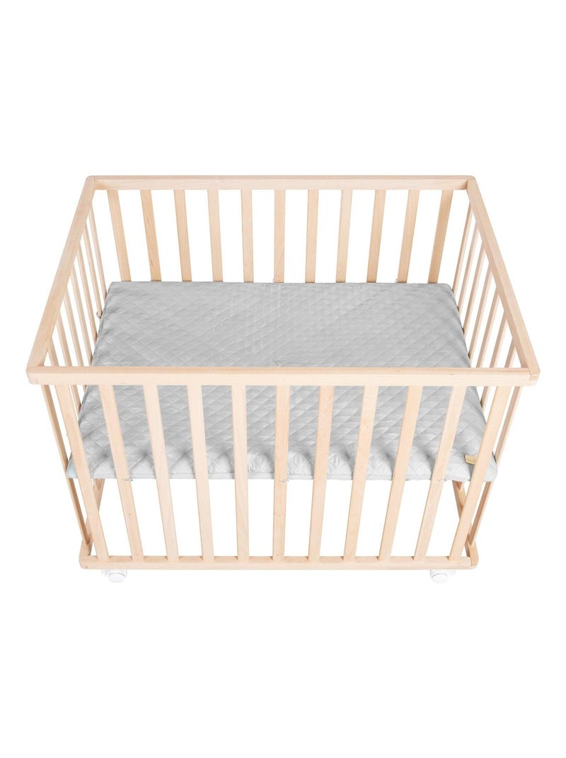 Box per bambini mobile in faggio massello bio con tappeto impermeabile – "Roba Style" Marrone chiaro - Kiabi