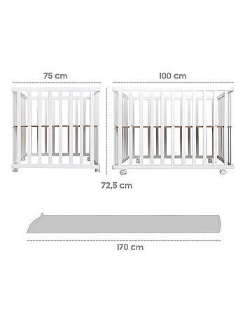 Box per bambini mobile in legno con tappeto impermeabile e cuscino paracolpi "Roba Style